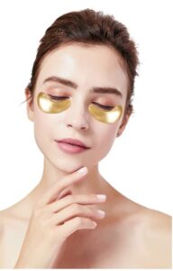lulu’s shop golden eye collagen mask – 10 pairs hydrating under treatment patch- face wrinkle self care skincare party favors- beauty glow- goodbye to dark circles and fine lines, gold