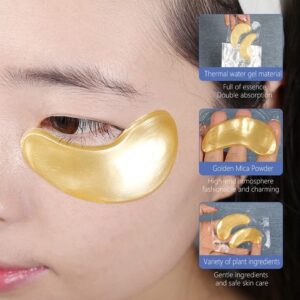 Lulu's Shop Golden Eye Collagen Mask - 10 Pairs Hydrating Under Treatment Patch- Face Wrinkle Self Care Skincare Party Favors- Beauty Glow- Goodbye to Dark Circles and Fine Lines, Gold