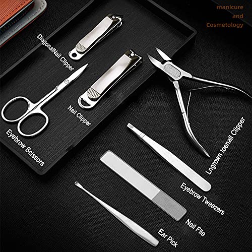 Manicure Set ,Pedicure kit Including ingrown Nail Scissors, Nail Clipper kit,Stainless Steel Trim Nail kit with Gift Packing Box, Gift for Parents Husband and Friends(Tropical Orange）