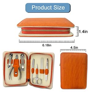 Manicure Set ,Pedicure kit Including ingrown Nail Scissors, Nail Clipper kit,Stainless Steel Trim Nail kit with Gift Packing Box, Gift for Parents Husband and Friends(Tropical Orange）