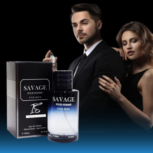 INSPIRE SCENTS Savage + Savage Travel Spray Cologne for Men, Eau De Toilette, Savage Parfum 3.4oz Fluid Ounce/100ml & Travel Spray 35ml (Pack of 2)
