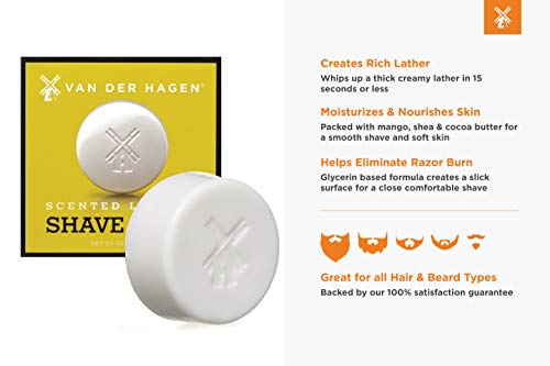 Van Der Hagen Men's Luxury Scented Shave Soap (Pack of 3)