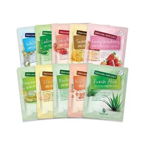naisture premium facial sheet mask – 15 minutes 10 pack full face skincare essence treatment moisturizing hydrating for women men