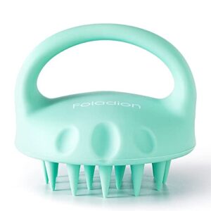 foladion silicone manual scalp massager exfoliator waterproof head scrubber shampoo brush soft and gentle for men women kids (green(thick head) 1pc)