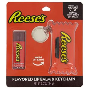taste beauty reese’s peanut butter cup–flavored lip balm and keychain holder, 2-piece set