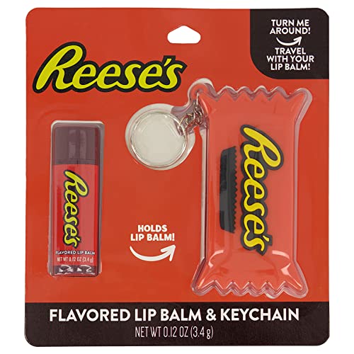 Taste Beauty Reese’s Peanut Butter Cup–Flavored Lip Balm and Keychain Holder, 2-Piece Set