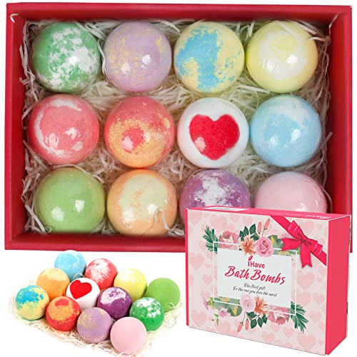 Bath Bombs for Women, 12 Bath Bomb Set Spa Gifts for Women Who Have Everything, Bathbombs Relaxation Self Care Gifts for Her, Birthday Gifts for Mom and Girlfriend