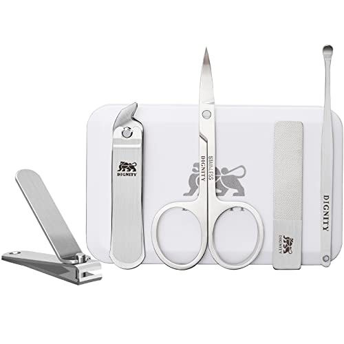 Mini Travel Nail Clippers Kit,Mini Travel Manicure Set,Super Sharp and Sturdy,Both for Men and Women Stylish German Quality Stainless Steel (Gift Boxed) (5Pcs Set)