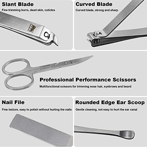 Mini Travel Nail Clippers Kit,Mini Travel Manicure Set,Super Sharp and Sturdy,Both for Men and Women Stylish German Quality Stainless Steel (Gift Boxed) (5Pcs Set)