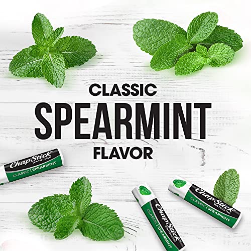 ChapStick Classic Spearmint Lip Balm Tubes, Spearmint ChapStick for Lip Care - 0.15 Oz (Pack of 12)