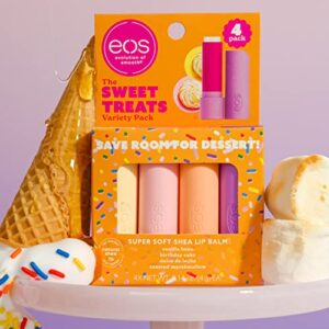 eos Super Soft Shea Lip Balm Sticks - Sweet Treats Variety Pack | Lip Moisturizer | 4 Lip Balms, Marshmallow