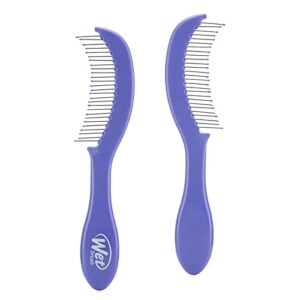 wet brush thin detangler comb – purple, custom care – all hair types – ultra-soft intelliflex bristles glide through tangles with ease – pain-free comb for men, women, boys and girls