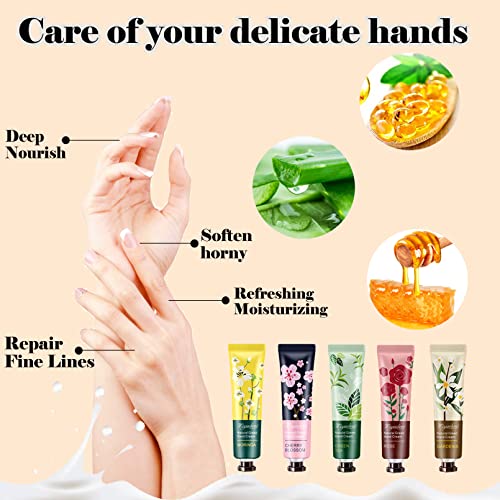 smilixin 20 Pack Hand Cream Gift Set,Hand Lotion Travel Size,Hand Cream for Women,Natural Plant Hand Cream For Dry Cracked Hands,Moisturizing Hand Care Cream,Hand Cream Travel Size with Natural Aloe