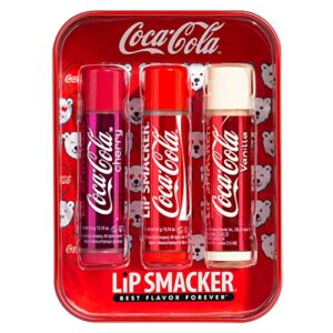 lip smacker holiday coca cola flavored lip balm trio tin coca cola stocking stuffer