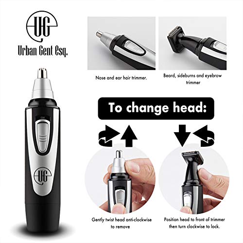 Urban Gent Esq. Ear and Nose Hair Trimmer Beard 8 Piece Mens Grooming Kit