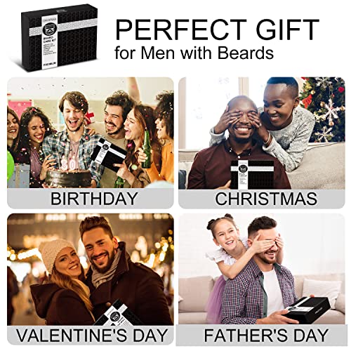 Beard Kit for men - Beard Care Kit for Men's Gifts with Beard Oil, Beard Balm, Beard Brush, Comb, Scissors, Ebook, Anniversary & Birthday Gifts for Men - Valentine's Day Gifts for Him Dad Husband Fiance Boyfriend