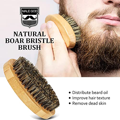 Beard Kit for men - Beard Care Kit for Men's Gifts with Beard Oil, Beard Balm, Beard Brush, Comb, Scissors, Ebook, Anniversary & Birthday Gifts for Men - Valentine's Day Gifts for Him Dad Husband Fiance Boyfriend