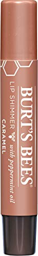 Burt's Bees Lip Balm Easter Basket Stuffers, Moisturizing Lip Shimmer Spring Gift for Women, for All Day Hydration, with Vitamin E & Coconut Oil, 100% Natural, Caramel, 0.09 Ounce (4 Pack)