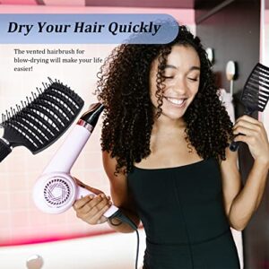 Hair Brush Detangling Curved Vented Hair Brushes for Women Men Wet or Dry Hair, Styling Professional Paddle Vent Brush for Curly Thick Wavy Thin Fine Long Short Hair