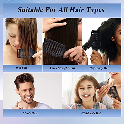 Hair Brush Detangling Curved Vented Hair Brushes for Women Men Wet or Dry Hair, Styling Professional Paddle Vent Brush for Curly Thick Wavy Thin Fine Long Short Hair