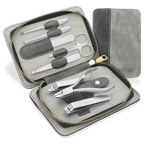 frucase manicure set, pedicure sets, nail clipper sets, 8 in 1 stainless steel professional pedicure kit with delicate travel case