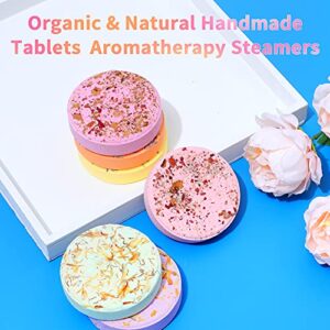 60mm 6pcs Shower Bombs Gift , Yimiyaa Organic & Natural Handmade Tablets Aromatherapy Steamers for Women,Shower Fizzers Melts Vapor Gift for Stress Relief, Relaxation Home Spa Birthday Holiday Gifts