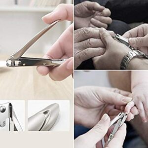 Nail Clippers for Thick Nails-Stainless Steel Nail Cutter with Catcher, No Splash Nail Clippers with Nail File, Sharp and Durable Nail Clipper, for Men and Women, Kids and Seniors,Bionic Design