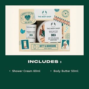 The Body Shop Nutty & Nourishing Shea Treats Gift Set – Hydrating & Moisturizing Vegan Skincare Treats for Very Dry Skin – 2 Items