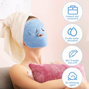 3 Pieces Reusable Face Towel Mask Anti Aging Facial Steamer Towel Moisturizing Rejuvenation Facial Steamer Masks Cold Hot Stocking Stuffers for Sister Skin Care Facial Spa Kit for Women Girls