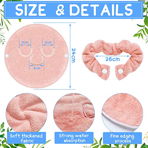 3 Pieces Reusable Face Towel Mask Anti Aging Facial Steamer Towel Moisturizing Rejuvenation Facial Steamer Masks Cold Hot Stocking Stuffers for Sister Skin Care Facial Spa Kit for Women Girls