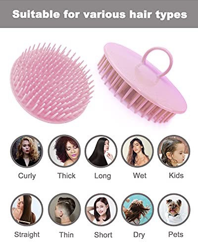 Hair Scalp Massager Shampoo Brush, 6 Pcs Scalp Brush Shower, Soft Scalp Scrubber for Dandruff, Scalp Exfoliator for Adults, Children and Pets