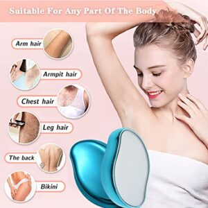 Crystal Hair Eraser, Painless Nano Crystal Hair Removal, Smooth Soft Silky Skin, Reusable Men & Women Physical Hair Remover Skin Exfoliator Tool Bring 1 Cleaning Cloth, for Any Part of The Body