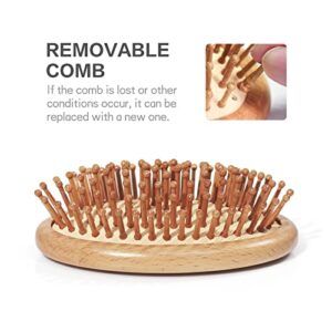 Hair Brush, Wooden Massage Comb, Round Wood Pins Anti-Static Protect Scalp and Hair, Hairbrush Massages the Scalp Well While Combing The Hair