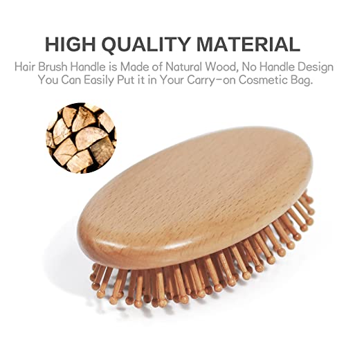 Hair Brush, Wooden Massage Comb, Round Wood Pins Anti-Static Protect Scalp and Hair, Hairbrush Massages the Scalp Well While Combing The Hair