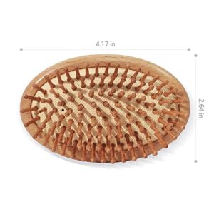 Hair Brush, Wooden Massage Comb, Round Wood Pins Anti-Static Protect Scalp and Hair, Hairbrush Massages the Scalp Well While Combing The Hair