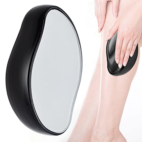 Crystal Hair Eraser, Magic Hair Eraser Crystal Hair Remover Reusable Painless Hair Removal Tool for Women and Men Arms Legs Back Chest Belly, Fast & Easy, Black