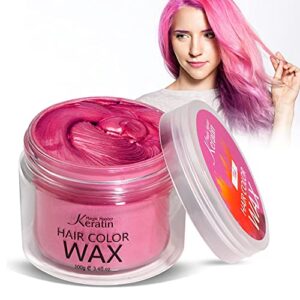 temporary hair color wax pink, magic master keratin hair dye paint wax, 3.4 fl oz natural washable temporary hair clay color for kids girls women & men dark hair, party, cosplay, festival & halloween