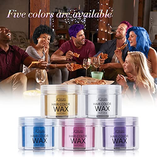 Temporary Hair Color Wax Pink, Magic Master Keratin Hair Dye Paint Wax, 3.4 Fl Oz Natural Washable Temporary Hair Clay Color for Kids Girls Women & Men Dark Hair, Party, Cosplay, Festival & Halloween