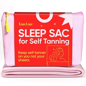 tan fan self tanner sleep sac – keep tan on without stained bed sheets – self tan sleep sack for sunless tan, spray tanning, fake tan, lotion, mousse, foam – lightweight breathable – won’t rub off tan