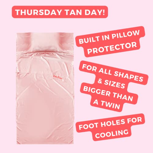 Tan Fan Self Tanner Sleep Sac - Keep Tan On Without Stained Bed Sheets - Self Tan Sleep Sack for Sunless Tan, Spray Tanning, Fake Tan, Lotion, Mousse, Foam - Lightweight Breathable - Won't Rub Off Tan