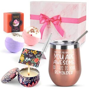 Birthday Gifts for Women, Unique Christmas Gift Baskets for Her, Female Happy Relaxing Spa Gifts Surprise Presents for Mom, Grandma, Wife, Sister, Daughter, Friend, Coworker