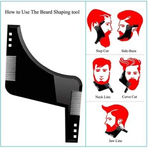 Barber Cap Beard Apron Bib Hair Clippings Catcher With Beard Shaping Tool, Scissors & Bag Mens Gifts Waterproof and Non-Stick Grooming Beard Cape Apron for Shaving Suction Cups Gift for Men (Black)