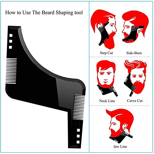 Barber Cap Beard Apron Bib Hair Clippings Catcher With Beard Shaping Tool, Scissors & Bag Mens Gifts Waterproof and Non-Stick Grooming Beard Cape Apron for Shaving Suction Cups Gift for Men (Black)