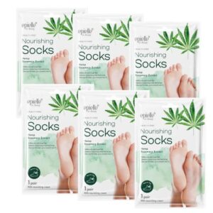 new epielle nourishing foot masks – hemp + rosemary extract for deep moisturizing 100% vegan & cruelty-free (socks 6pk), beauty gifts | skincare gifts | new years skincare. stocking stuffers!!