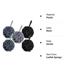 Metene Bath Shower Loofah Sponge, 5 Pack Body Wash Scrubber Exfoliator Loofa Pouf for Use in Shower, 60g Essential Skin Care Men Women Bathing Accessories