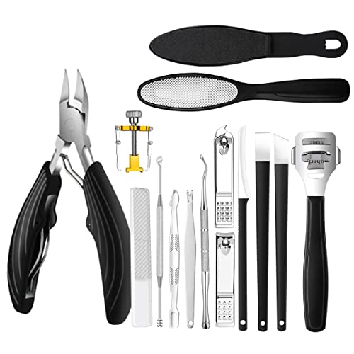 Nail Kit Ingrown Toenail Clipper Pedicure Knife Nail Lifter Thick Nail Cutter Callus Scraper Cuticle Remover File Foot Care Tools