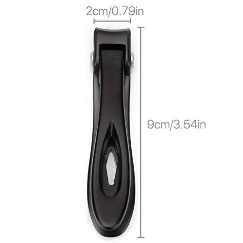 Nail Clippers 16mm Wide Large Jaw Opening for Thick Nail Stainless Steel Black Fingernail and Toenail Nipper Cutter Podiatry Trimmer Pedicure Manicure Kit