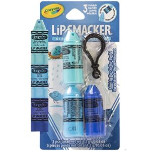 lip smacker crayola crayon stackable flavored clear lip balm, blue