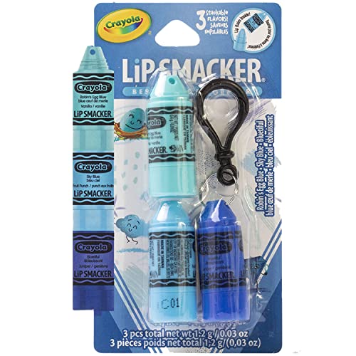 Lip Smacker Crayola Crayon Stackable Flavored Clear Lip Balm, Blue