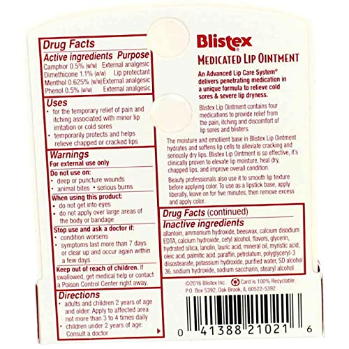 Blistex Lip Medicated Ointment (Pack of 3)